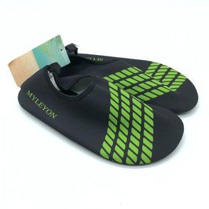 Myleon Boys Girls Water Shoes Slip On Fabric Geometric Back Green 36/37 US 2/3